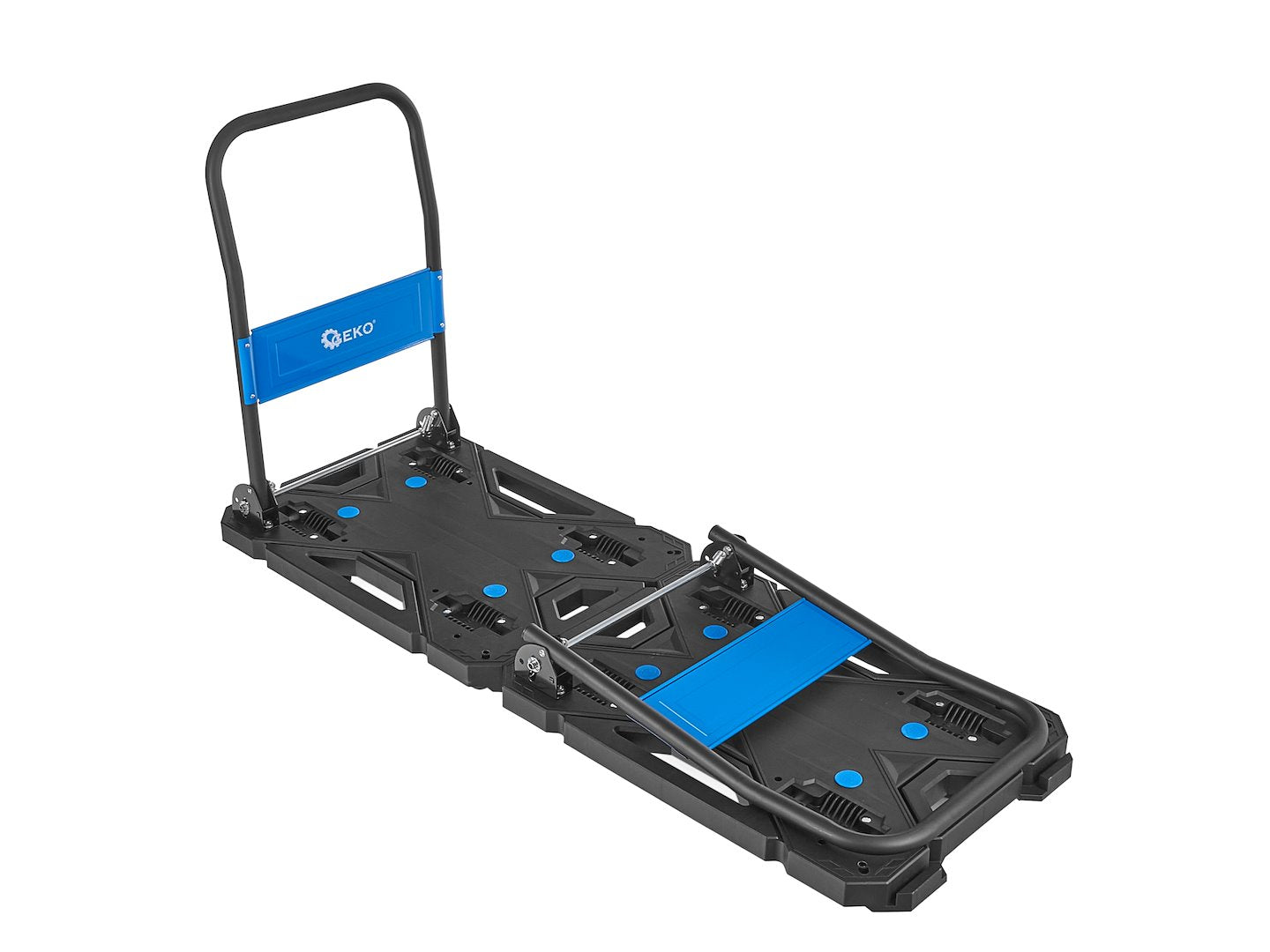 Carrello piattaforma a mano multifunzione, carrello trasformabile-convertibile, professionale, carrello industriale portatutto, portapacchi, in PP e PU e acciaio di alta qualità, capacità 150 kg, portatile pieghevole con ruote girevoli, Geko