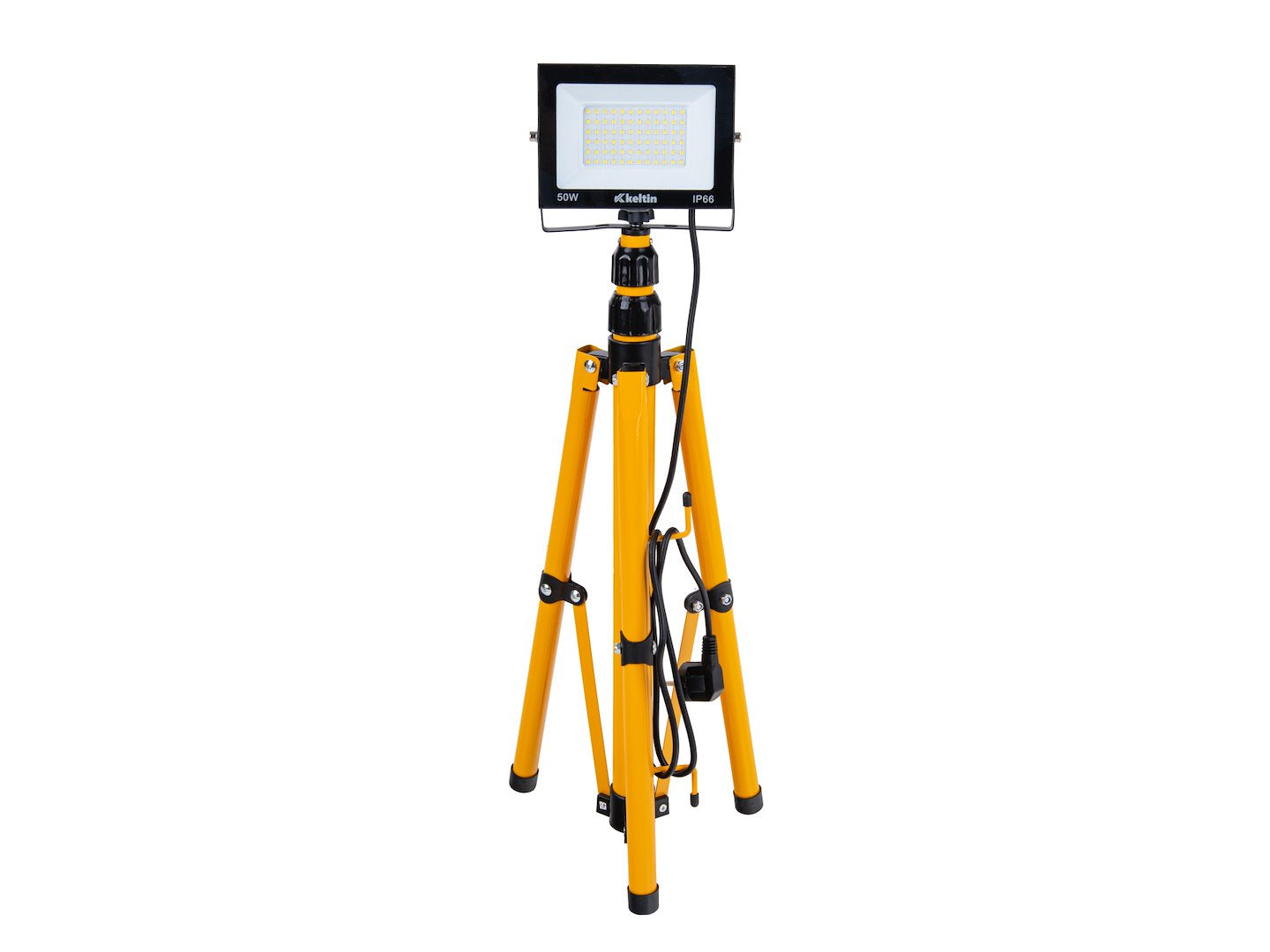 Proiettore LED 50 w con treppiede telescopico regolabile 60–160 cm, bianco neutro 4500K 4500 LM GEKO