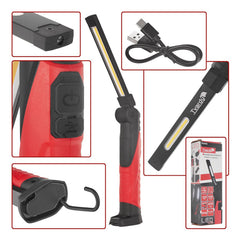 Lampada da lavoro magnetica ricaricabile e pieghevole ,a LED COB 5W 650LM 2600MAH, con gancio, torcia da lavoro