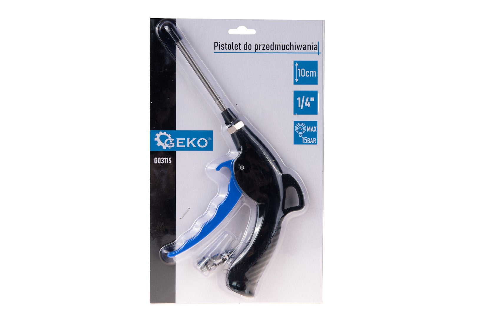 Pistola ad aria compressa con ugello da 10 cm e raccordo rapido 1/4" , pistola per soffiaggio aria compressa Geko
