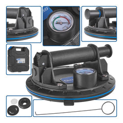 Ventosa vacuum a pompa con manometro, carico: 170 kg, 200 mm