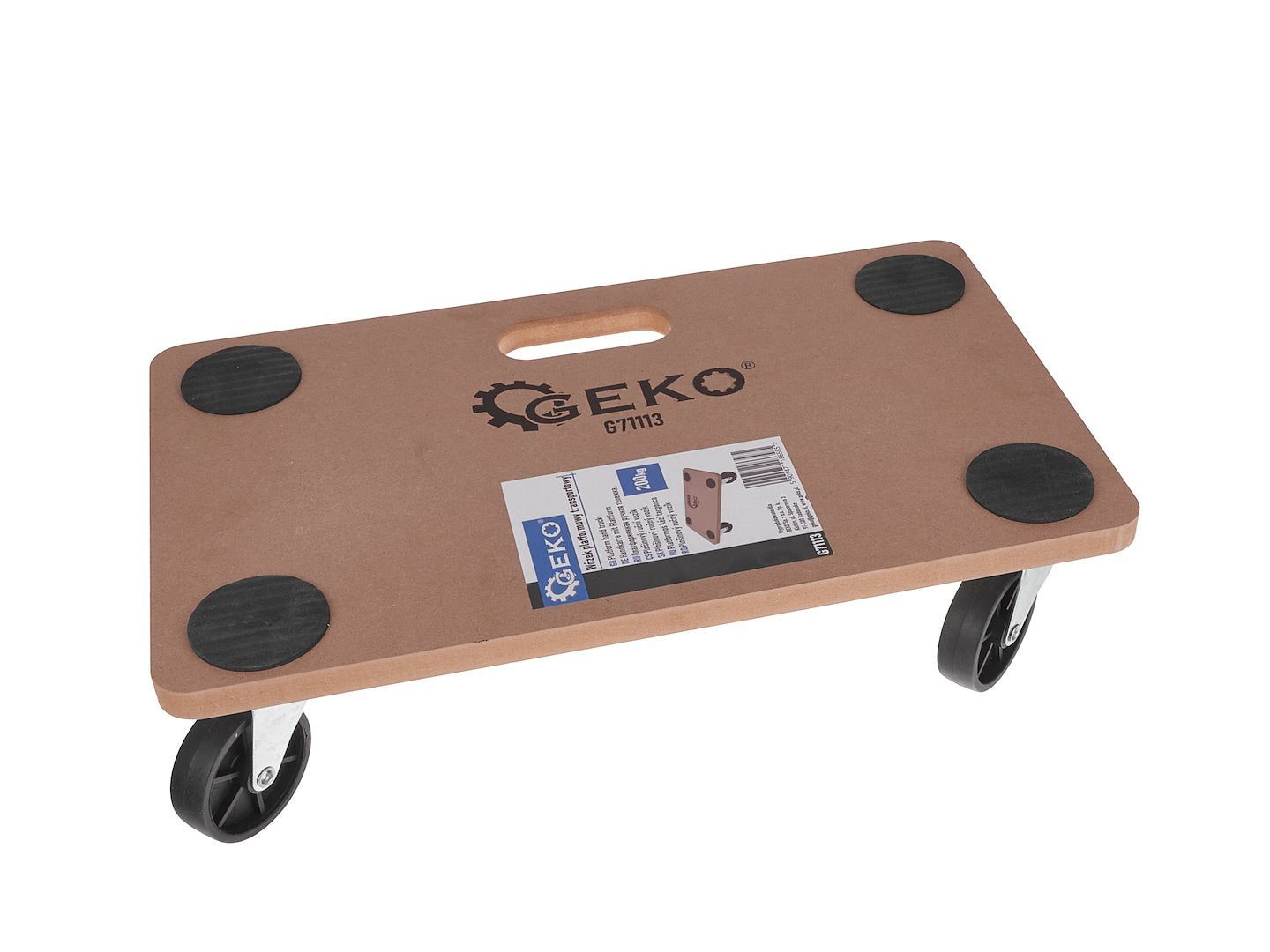 Carrello da trasporto con piattaforma, piattaforma carico con ruote 200 kg Geko