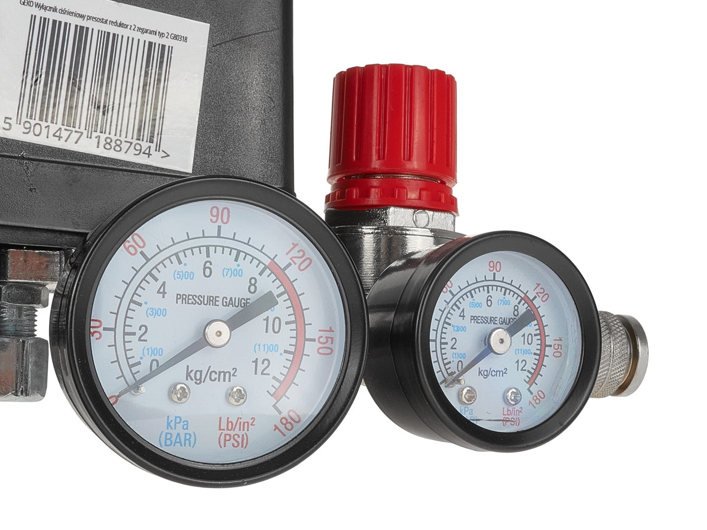 Regolatore di pressione con pressostato per compressore e 2 display manometri, pressostato compressore d'aria, universale
