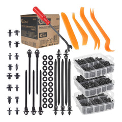Set di strumenti porta pannello rimozione auto - rimuovere le pinze per clip, il rivestimento spelafili, smontaggio della leva di rilascio, l'estrattore del kit attrezzi la dispositivo fissaggio, 655 pezzi