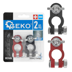 Set 2 morsetti terminali per cavi batteria connettori in alluminio accessorio universale per auto, morsetti per batterie, Geko
