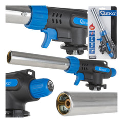 Cannello a gas piezoelettrico-bruciatore-torcia per saldatura con fiamma regolabile per barbecue, cucina, campeggio, saldatura, multifunzione
