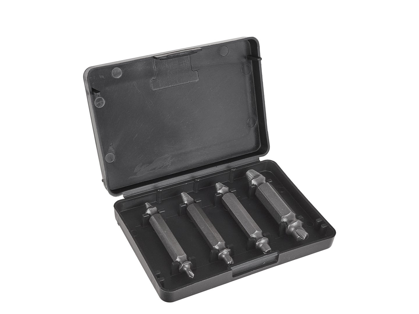 Set di 4 estrattori per viti svitate, rotte e danneggiate - argento - kit di rimozione con punte per trapano, estrattori