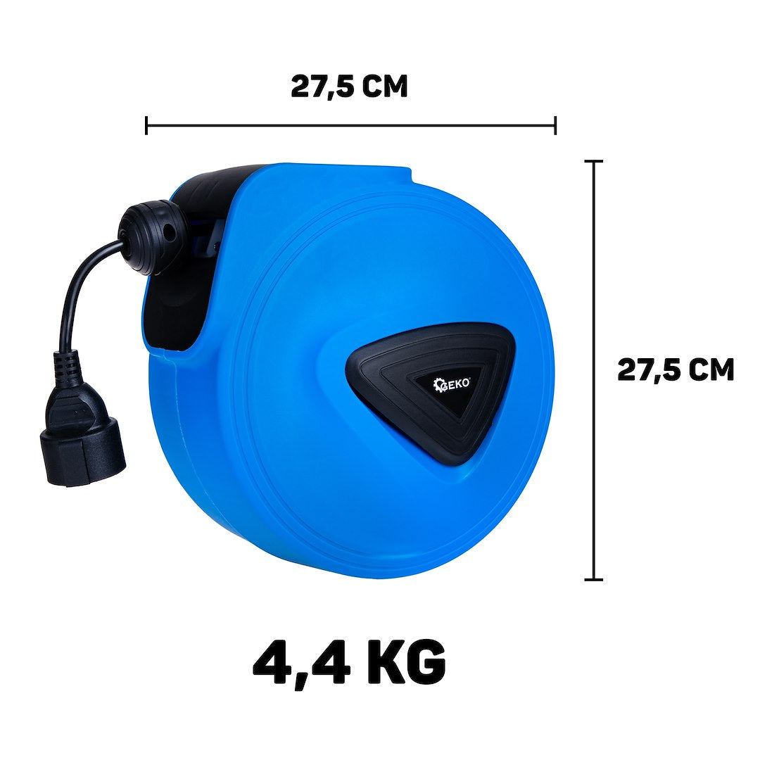 Avvolgicavo elettrico automatico a molla con staffa per fissaggio a muro 3 × 1,5 mm 15 m