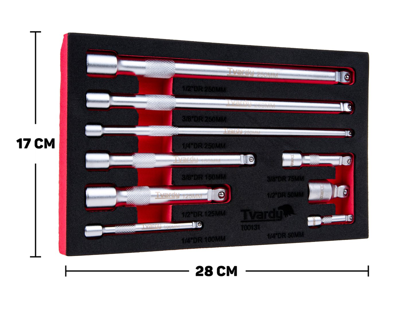 Set 9 prolunghe chiave per cricchetto a bussola 1/4 "3/8" 1/2'', kit di prolunga per chiave a bussola, cricchetto a cricchetto, adattatore di estensione per giunto cardanico set dado, in acciaio Cr-V