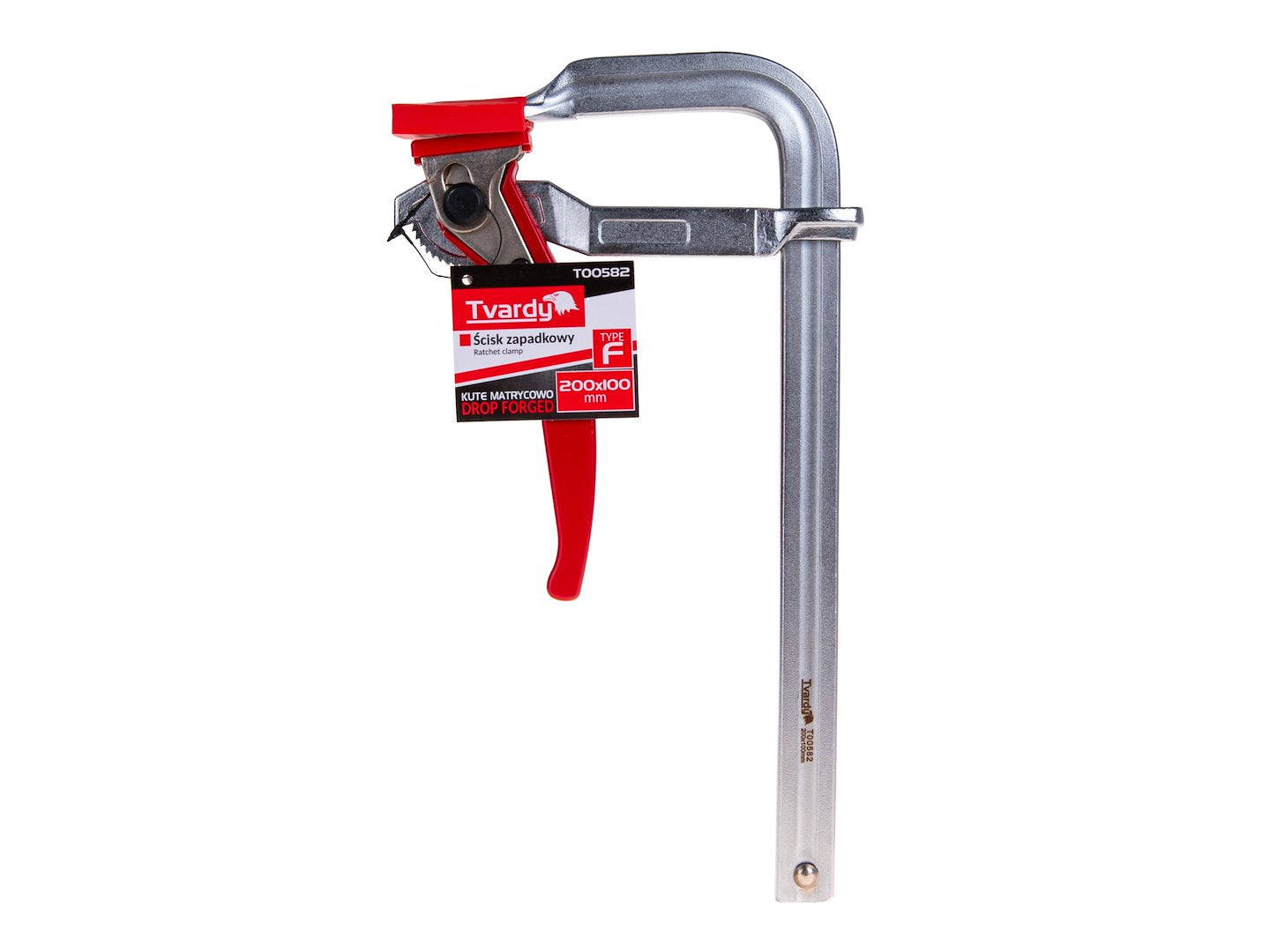 Morsetto a cricchetto multiuso per impieghi gravosi F, clip di fissaggio per lavorazione del legno, accessorio per falegname, 200x100 mm