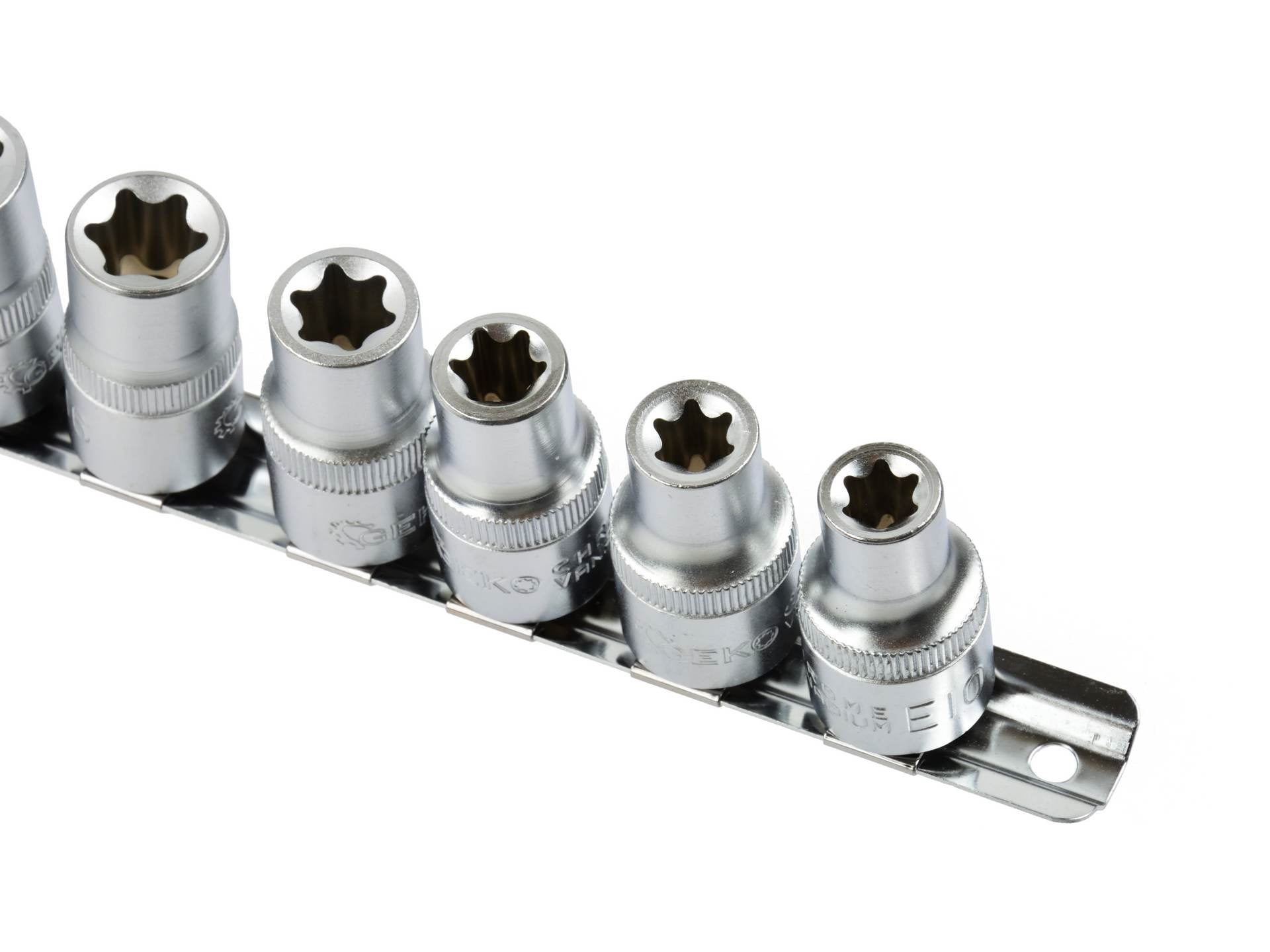 Set chiavi a bussola corte Torx 1/2" 10–24 mm 10 pezzi, set di bussole E-Trx
