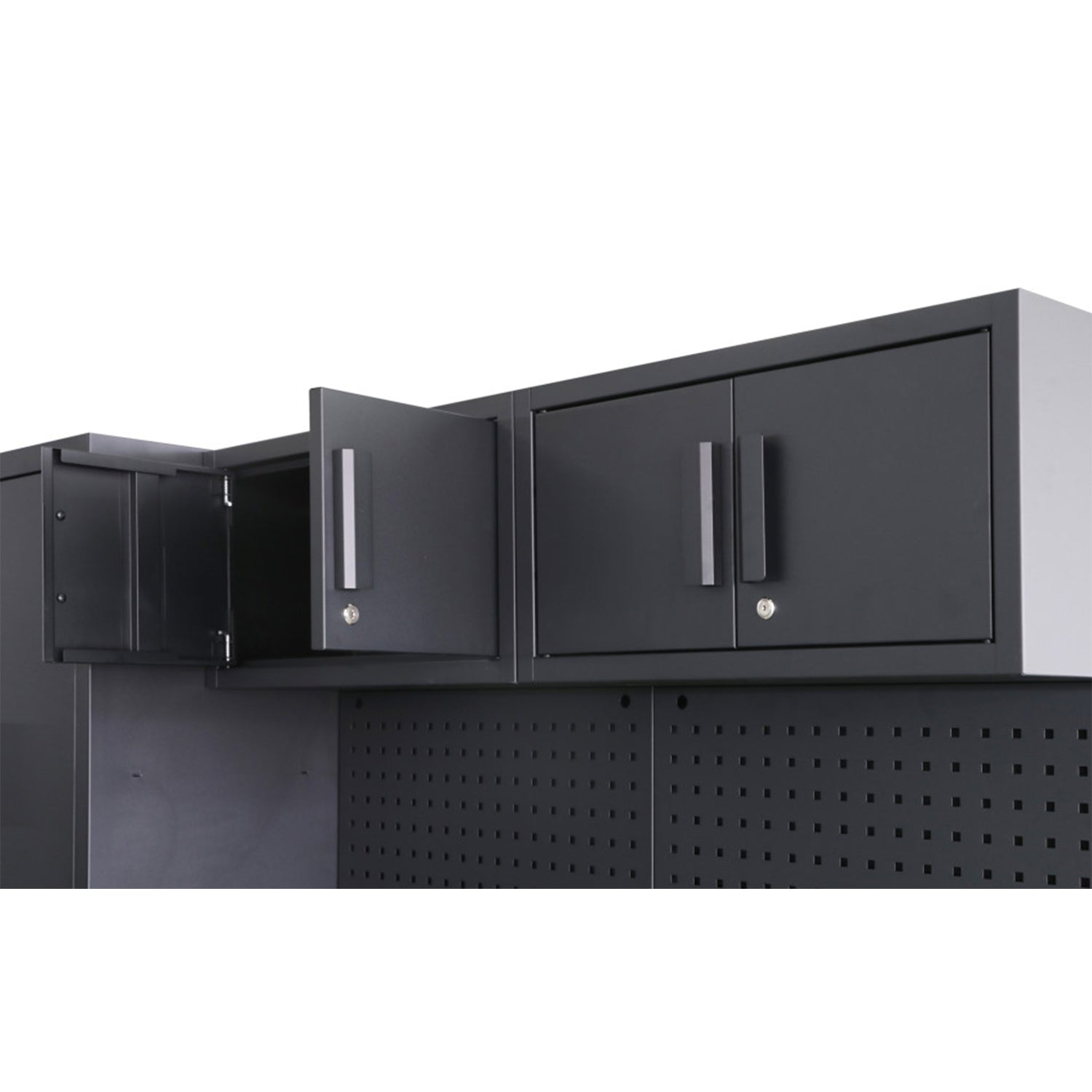 Arredamento modulare per officina, set per officina, 8 pezzi nero opaco