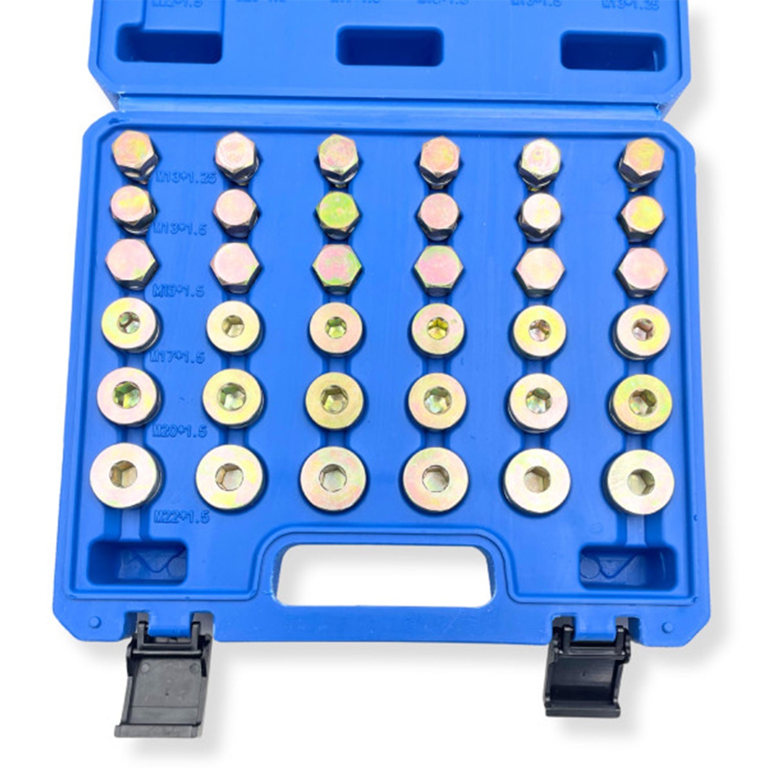 Attrezzi per riparazione filettatura auto, kit di riparazione per coppa dell'olio m13 - m22, kit di riparazione filettatura coppa olio tappo di scarico cambio, strumento di rifilettatura, 114 pezzi