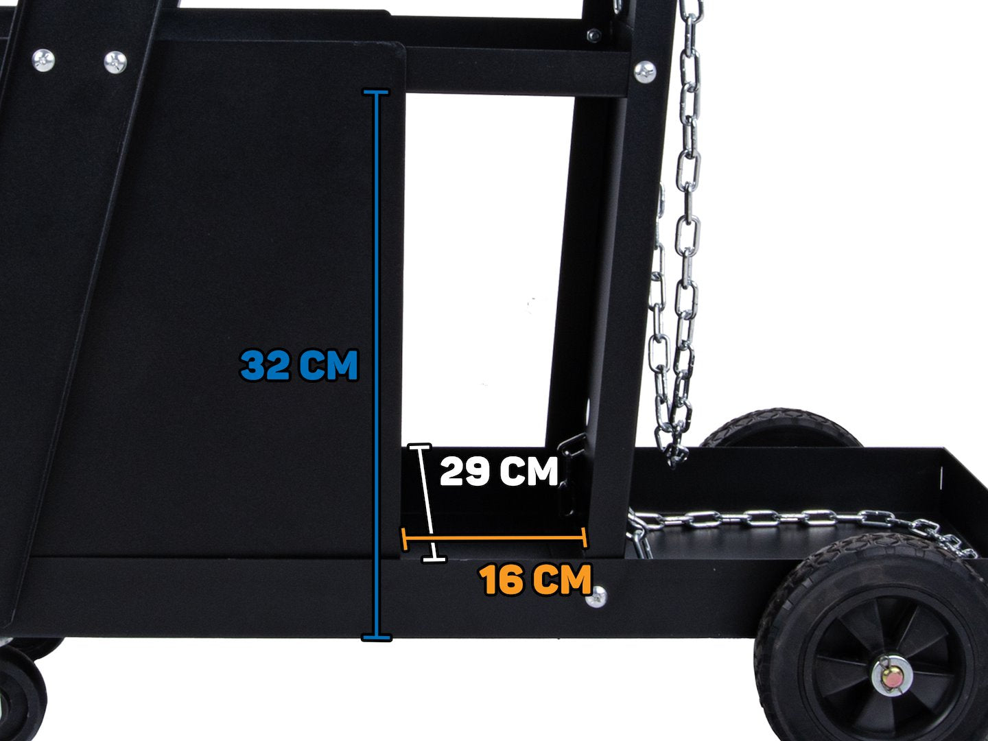 Carrello per saldatura 2 ripiani con 4 cassetti per trasporto saldatrice con ruote carico girevoli 360 gradi, carrello per attrezzatura di saldatura con scomparto 29 x 25.5 cm portabombola gas, nero