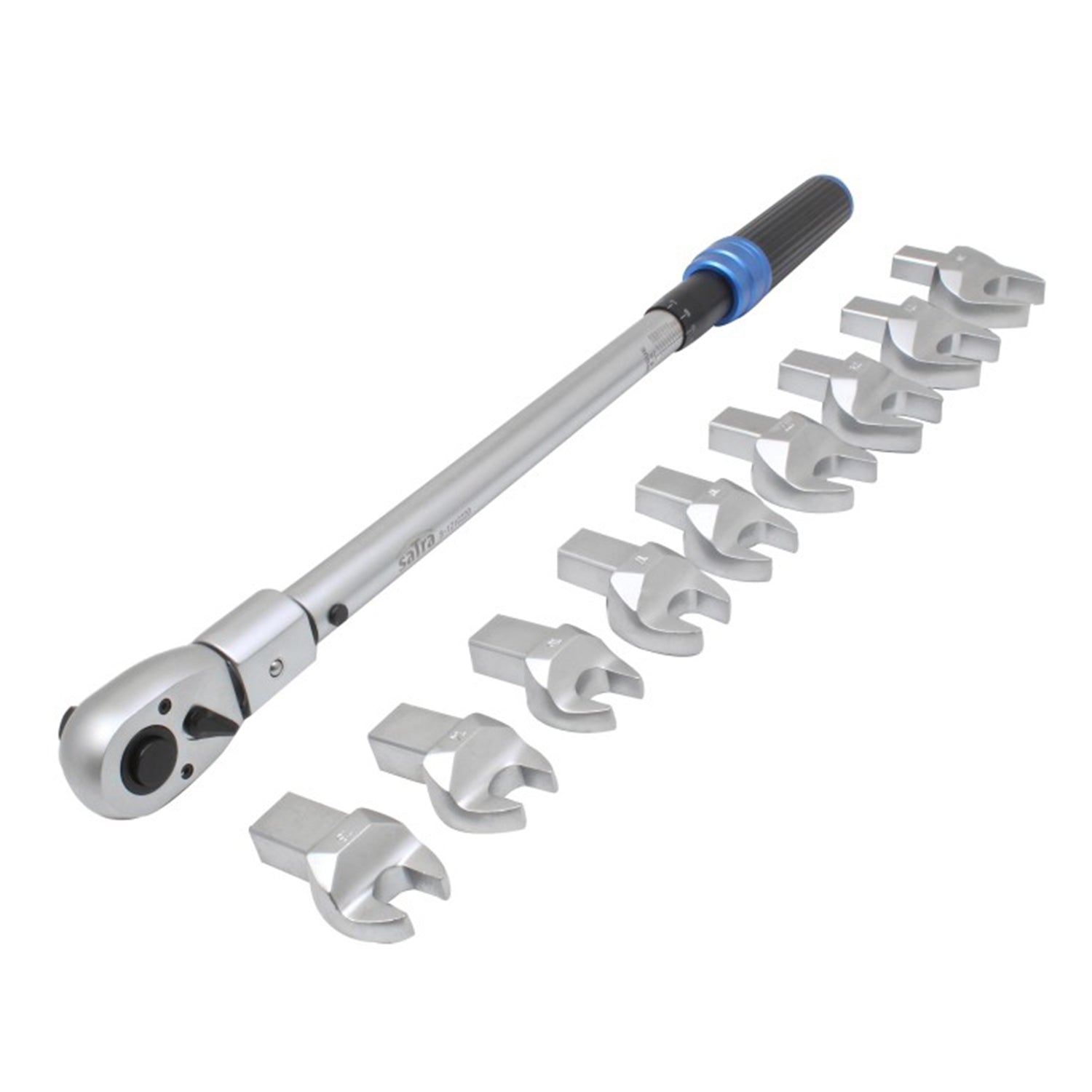 Chiave dinamometrica regolabile con estremità aperta, da 40 a 220 Nm, set di chiavi dinamometriche con estremità aperta e testa intercambiabile a cricchetto da 1/2", precisione ±3%, ISO 6789