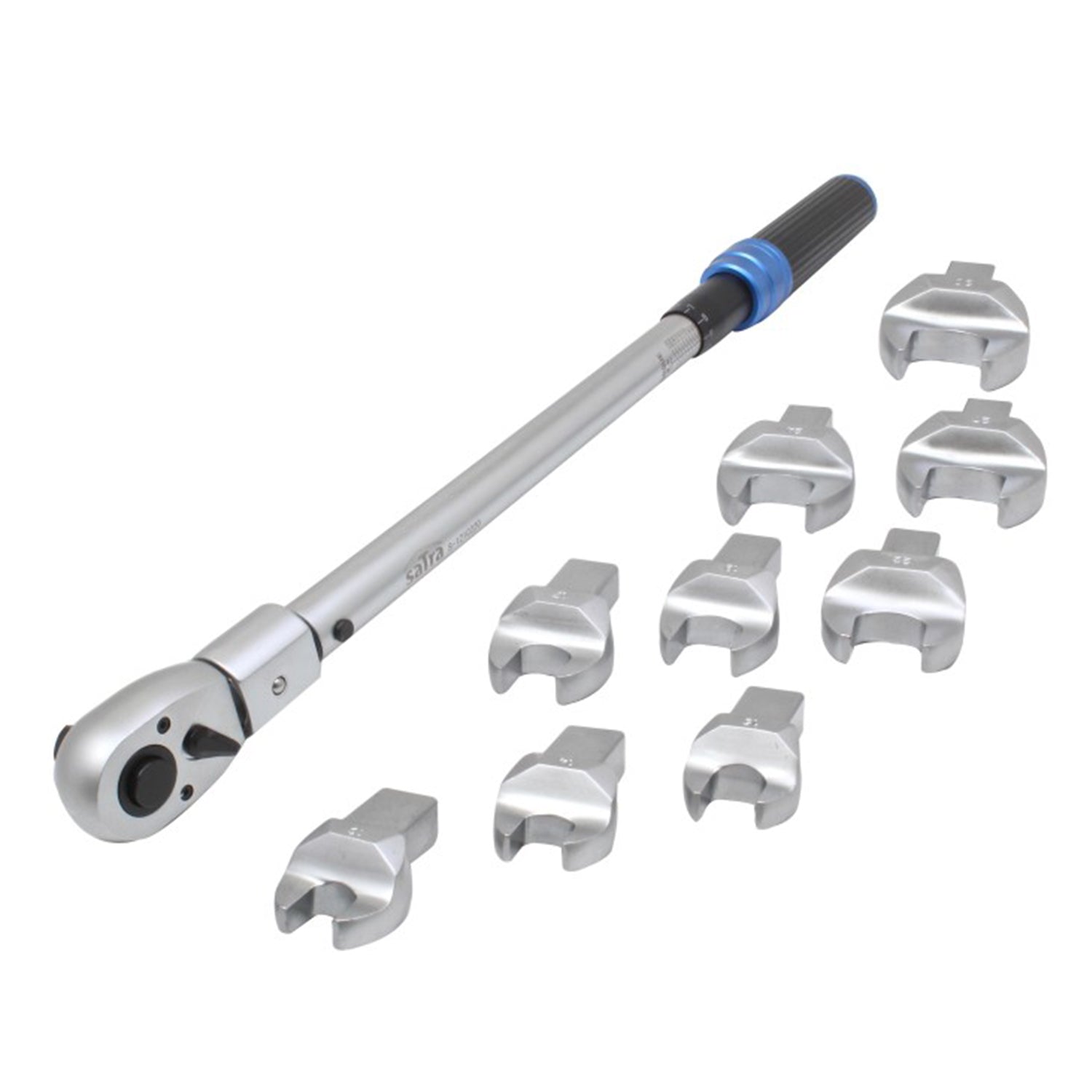 Chiave dinamometrica regolabile con estremità aperta, da 40 a 220 Nm, set di chiavi dinamometriche con estremità aperta e testa intercambiabile a cricchetto da 1/2", precisione ±3%, ISO 6789