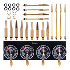 Tester pressione carburante per auto moto, sincronizzatore carburatore per vuoto set di strumenti con adattatore e 4 manometro, 26 pezzi Geko