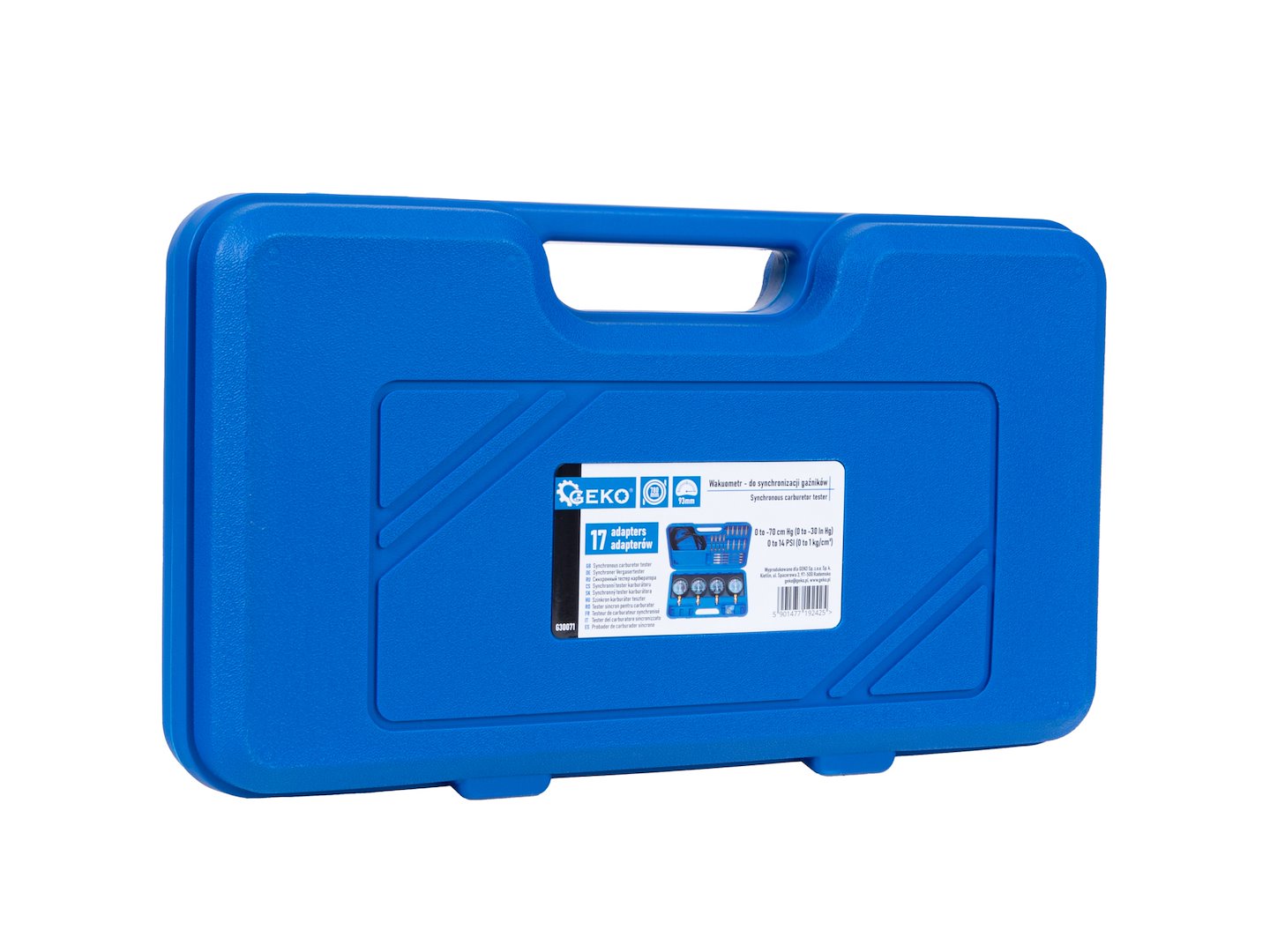 Tester pressione carburante per auto moto, sincronizzatore carburatore per vuoto set di strumenti con adattatore e 4 manometro, 26 pezzi Geko
