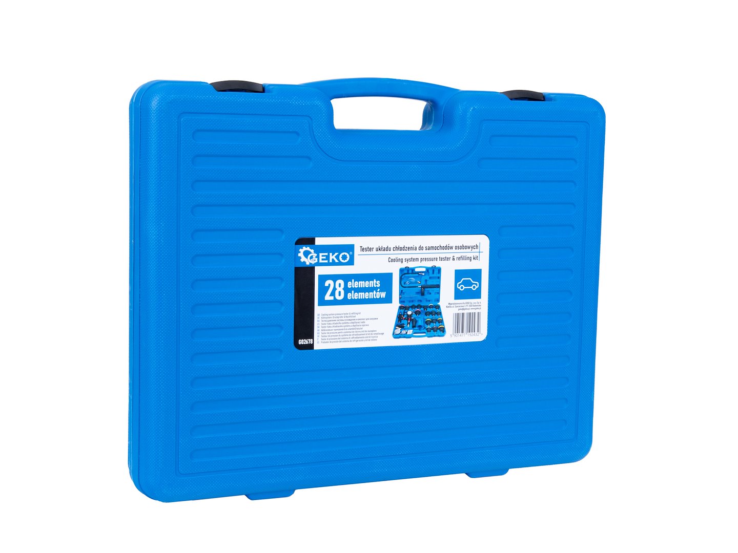 Tester per verifica perdite nel sistema di raffreddamento , kit tester per tenuta della pressione Geko