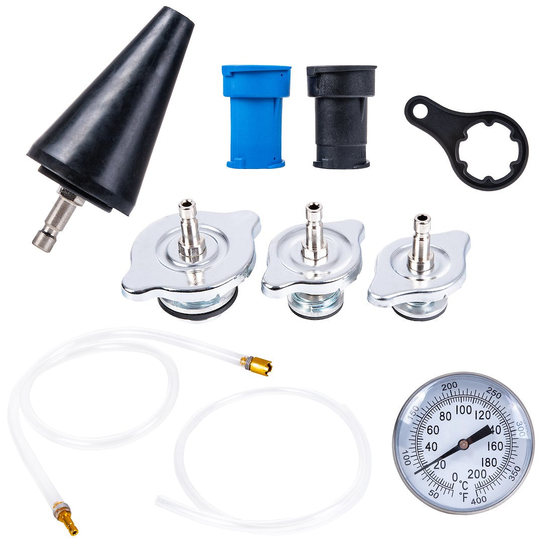 Tester per verifica perdite nel sistema di raffreddamento , kit tester per tenuta della pressione Geko