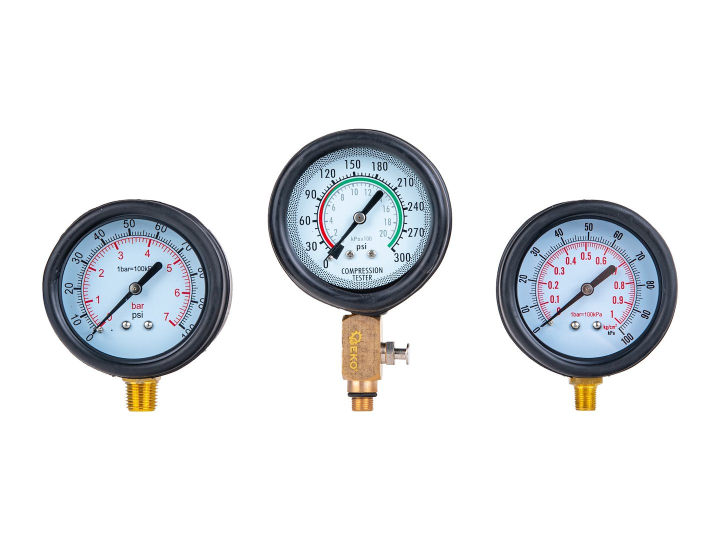 Set tester professionale pressione motore e carburante per moto, kit tester pressione compressione per motore benzina auto moto Geko
