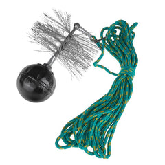 Set di spazzacamino - attrezzi per pulizia canne fumarie - spazzola metallica ø150mm - corda lunghezza 10m - sfera 1.3kg - moschettone, scovolo spazzacamino per camini in kit