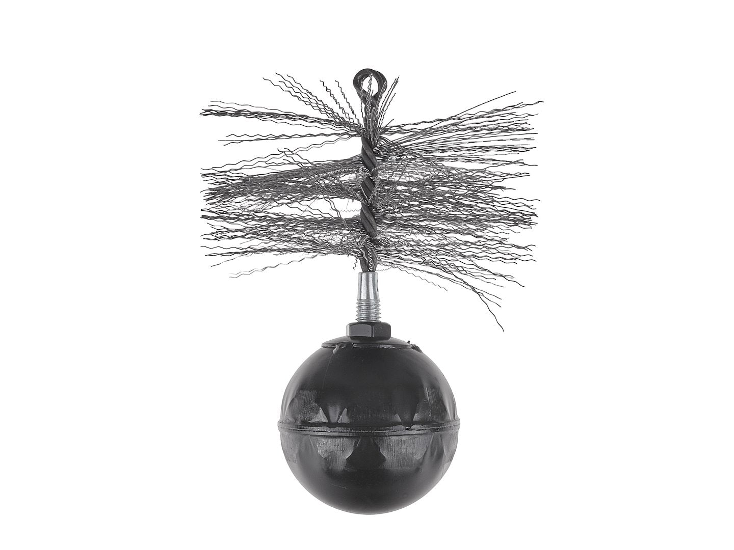 Set di spazzacamino - attrezzi per pulizia canne fumarie - spazzola metallica ø150mm - corda lunghezza 10m - sfera 1.3kg - moschettone, scovolo spazzacamino per camini in kit