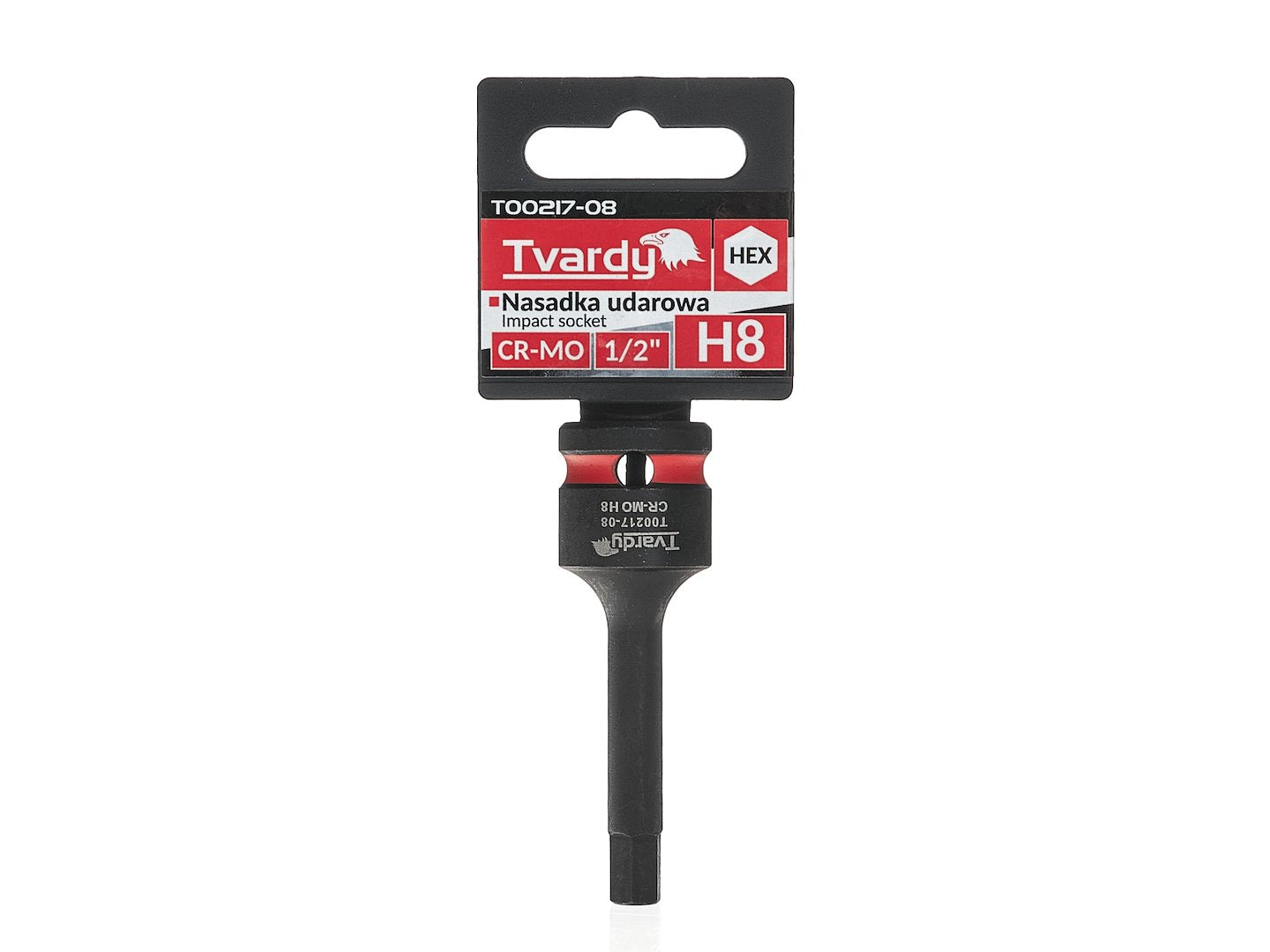 Chiave a bussola a impatto esagonale HEX, lunga, chiave a bussola esagonale d'impatto, H8 presa 1/2" attacco, Cr-Mo, per chiave dinamometrica, chiave a cricchetto e avvitatore a batteria, Tvardy