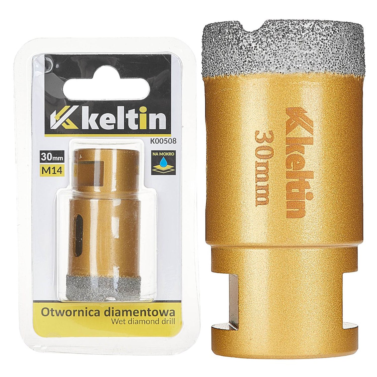 Punta diamantata per piastrelle 30 mm x M14 piastrelle, gres porcellanato, ceramica per smerigliatrice angolare qualità premium, Keltin