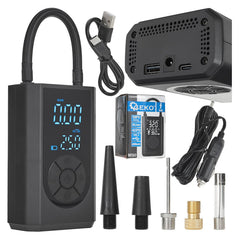 4000mAh mini compressore aria portatile 150psi gonfiatore elettrico con batteria ricaricabile, schermo LCD digitale, pompa per bicicletta, auto, moto, monopattino, palloni, 84 W con accessori, Geko