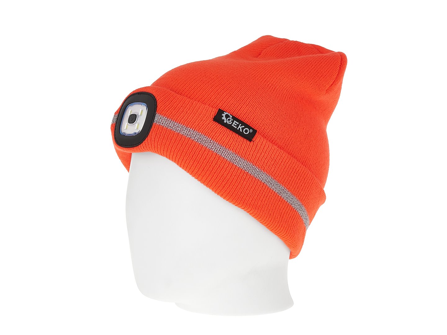 Berretti riflettenti cappello invernale lavorato a maglia termico ad alta visibilità di sicurezza con striscia riflettente e luce-lampada frontale LED ricaricabile usb, adatto per sport da lavoro all'aperto, unisex