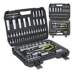 Valigetta utensili professionale 108 pezzi, serie di chiavi a bussola in Cr-V, torx cricchetti, prolunghe, kit attrezzi per auto, officina fai-da-te con attacchi 1/2