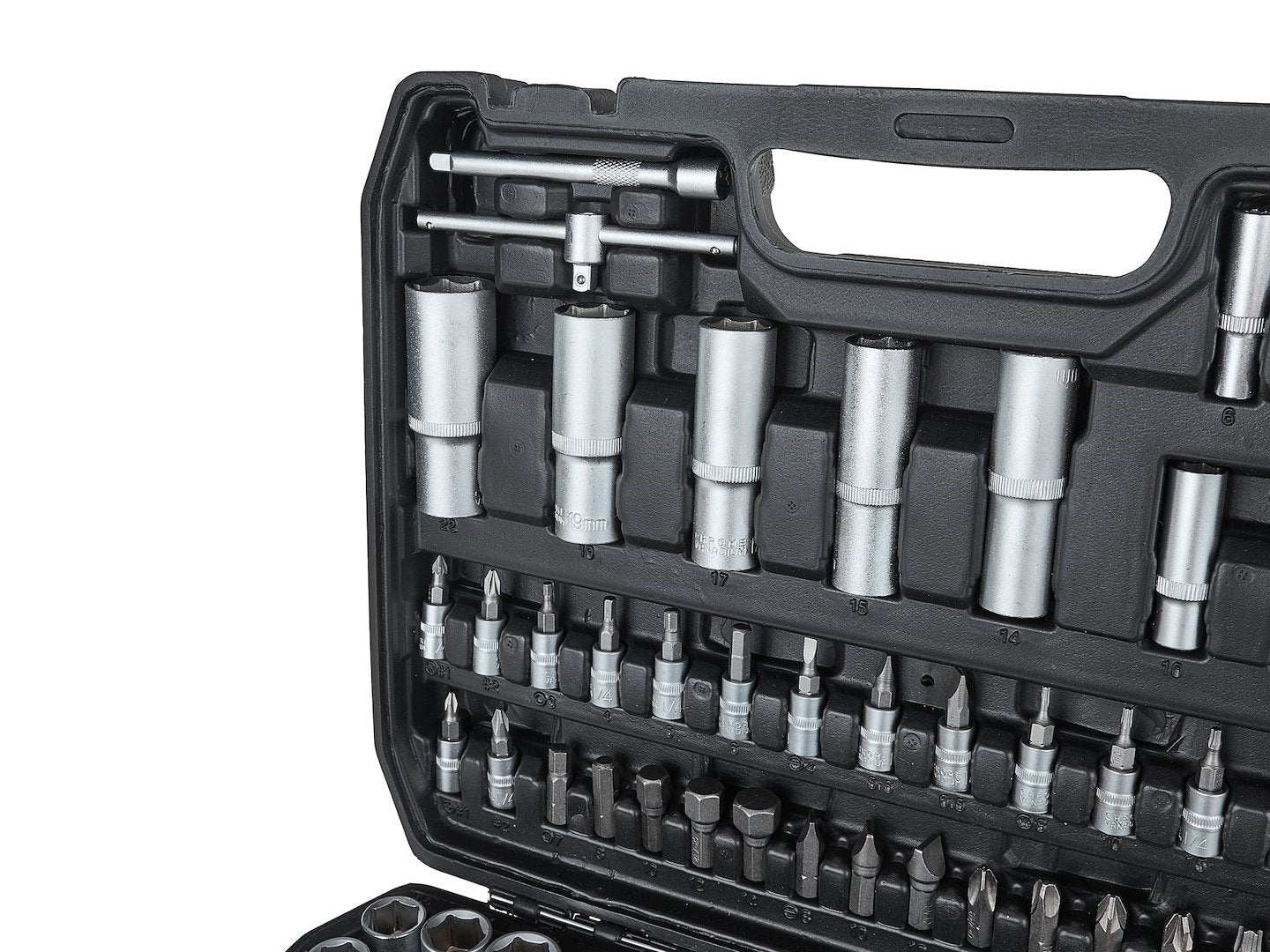 Valigetta utensili professionale 108 pezzi, serie di chiavi a bussola in Cr-V, torx cricchetti, prolunghe, kit attrezzi per auto, officina fai-da-te con attacchi 1/2" e 1/4", Geko