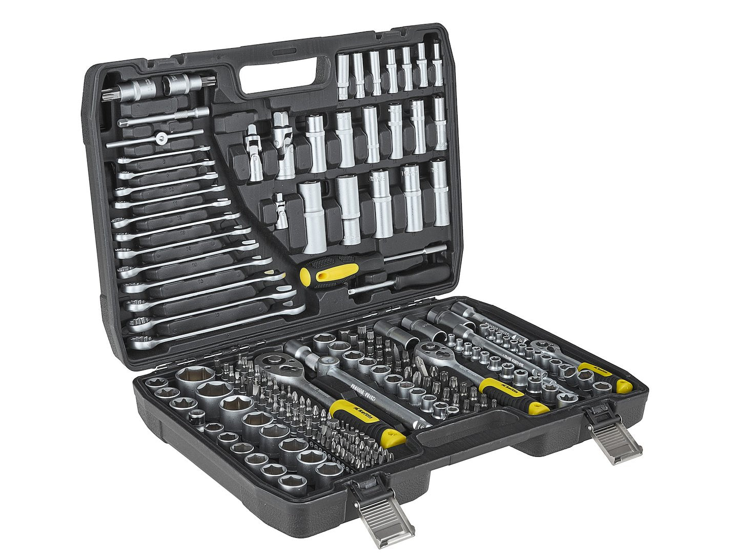 Valigetta utensili professionale 216 pezzi, serie di chiavi a bussola in Cr-V, con cricchetti, prolunghe, kit attrezzi per auto, officina fai-da-te con attacchi 1/4" 3/8" 1/2", Geko