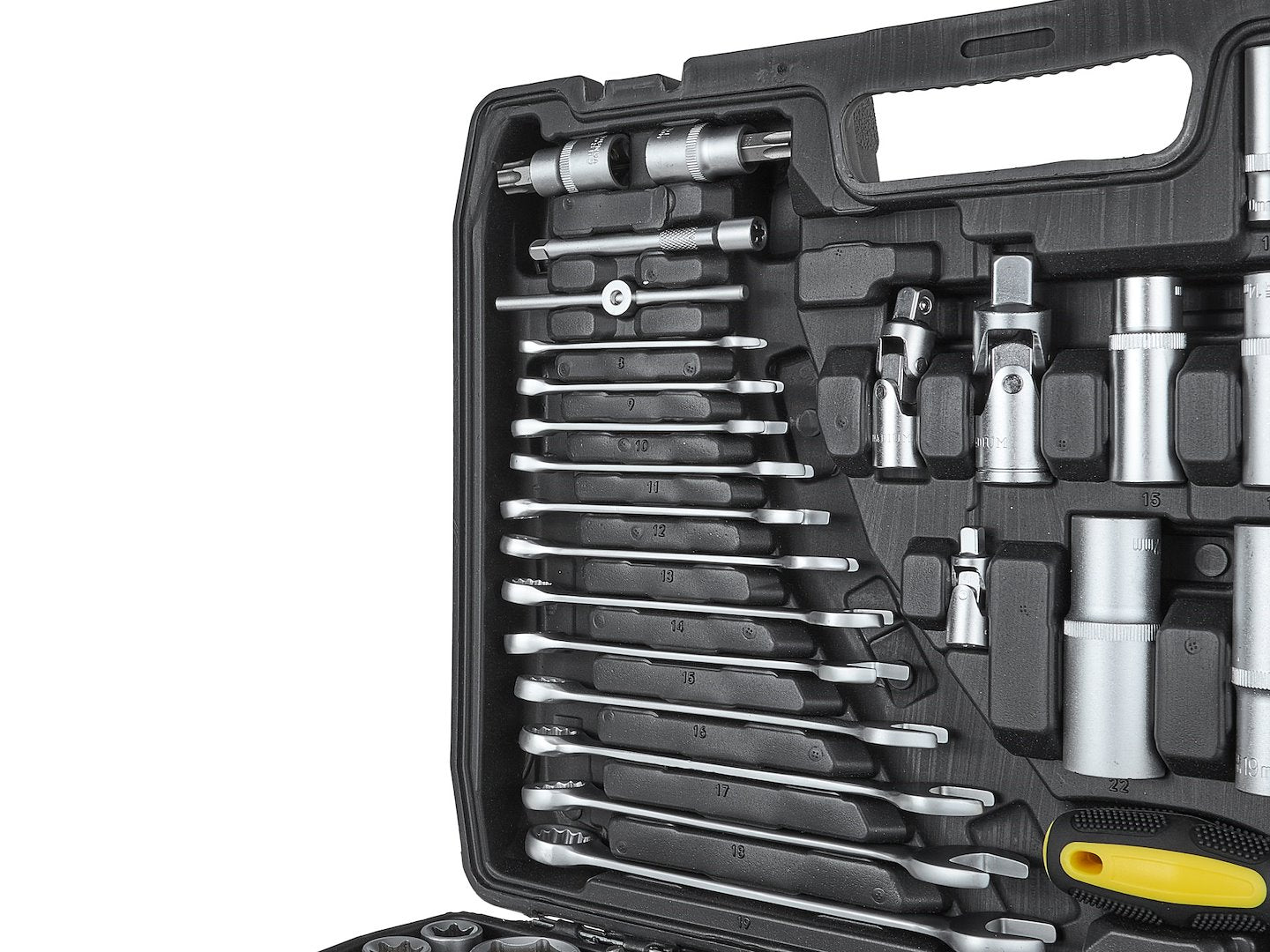 Valigetta utensili professionale 216 pezzi, serie di chiavi a bussola in Cr-V, con cricchetti, prolunghe, kit attrezzi per auto, officina fai-da-te con attacchi 1/4" 3/8" 1/2", Geko