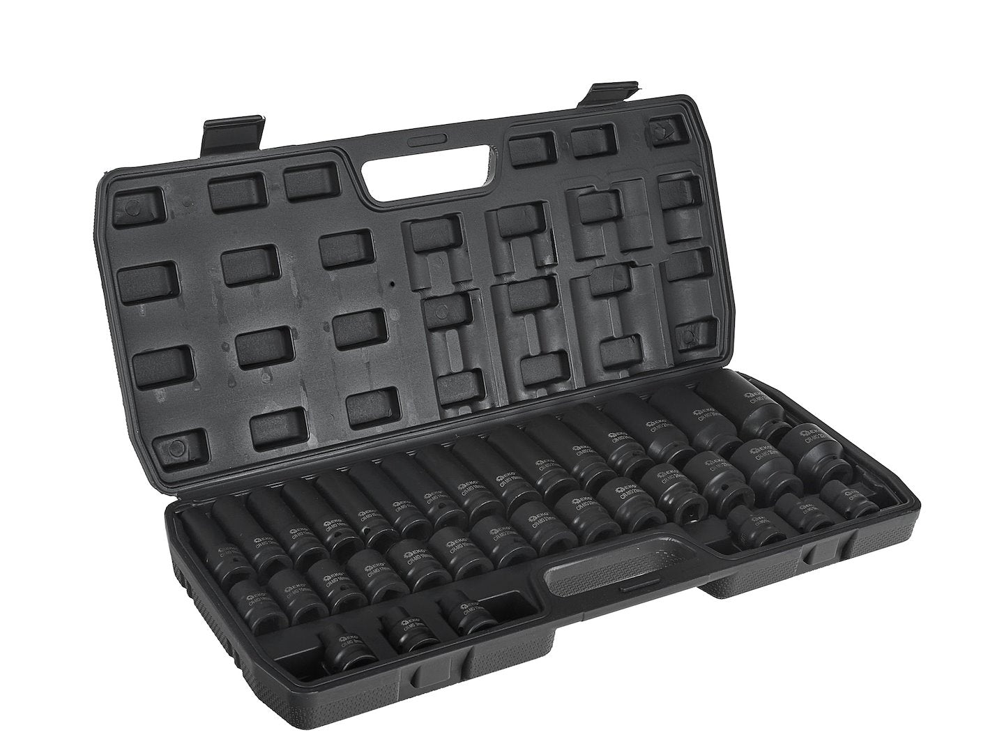 Set di bussole a impatto con attacco da 1/2", set di 35 bussole metriche 8-32mm, acciaio Cr-Mo, kit di strumento di bussole a impulsi