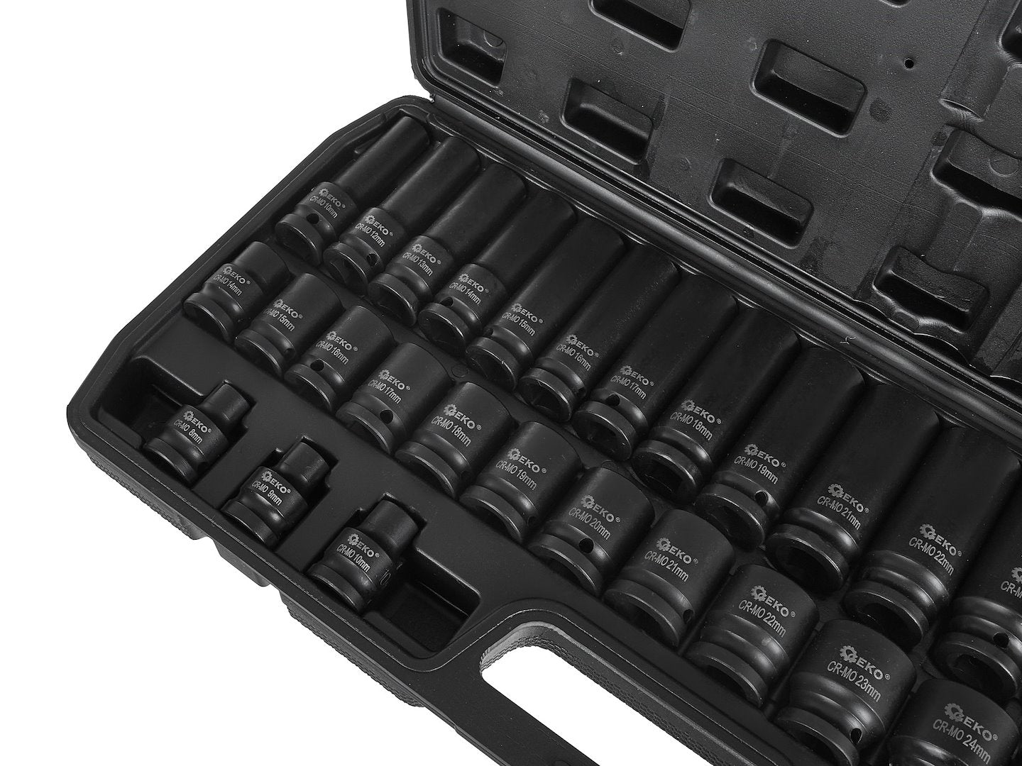Set di bussole a impatto con attacco da 1/2", set di 35 bussole metriche 8-32mm, acciaio Cr-Mo, kit di strumento di bussole a impulsi