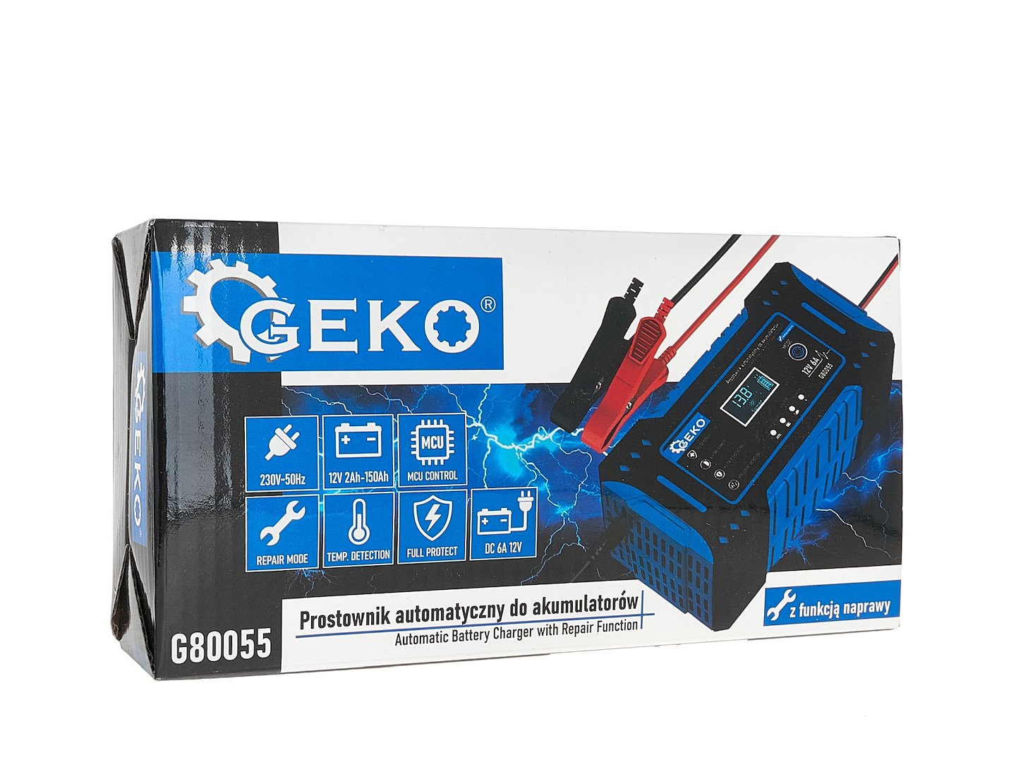 Caricabatterie auto intelligente a microprocessore LCD 12V 6A, avviatore per batterie auto  2-150Ah Geko