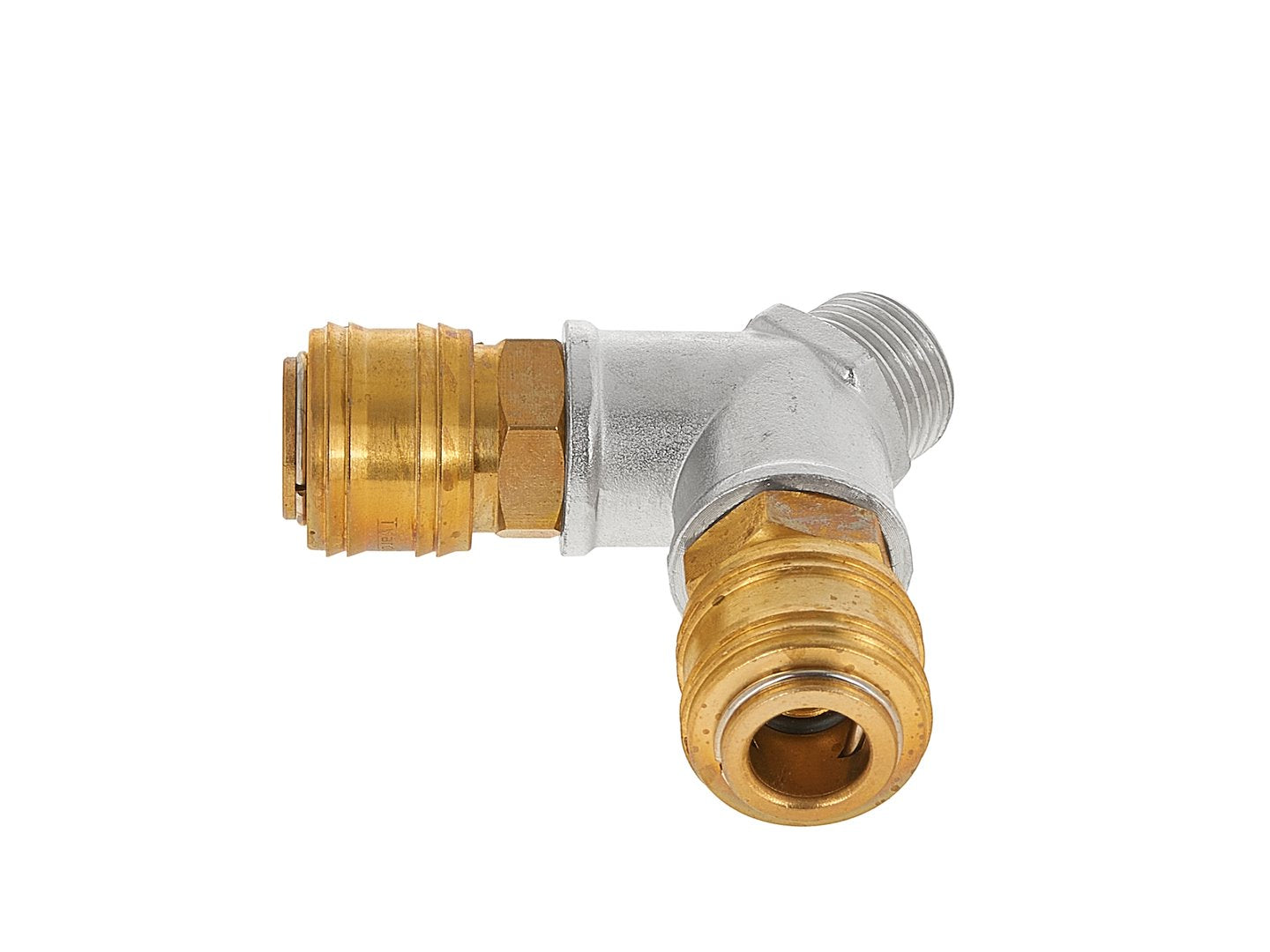 Distributore aria compressa, tubo compressore attacco rapido a 2 vie, raccordi rapidi aria compressa con connettori da 1/2 pollici, in ottone e acciaio zincato, raccordo aria compressa