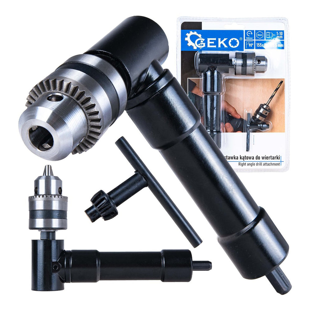 Adattatore angolare per trapano a 90 gradi, convertitore ad angolo, attacco per mandrino elettrico, per avvitatore, per foratura in spazi ristretti, 1-10 mm Geko