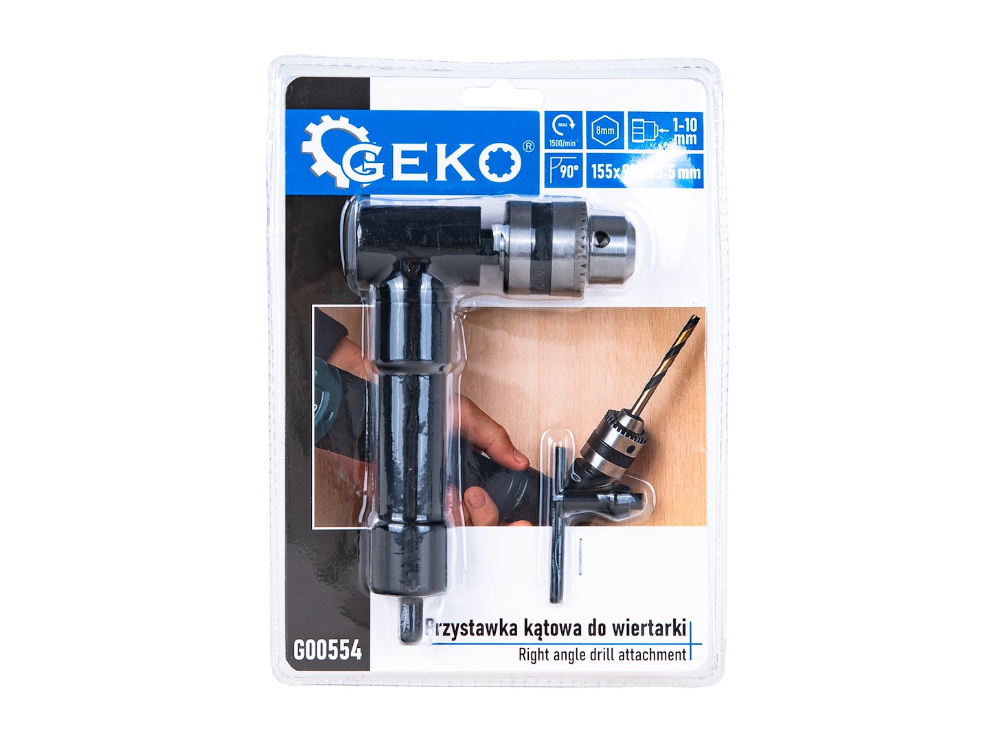 Adattatore-convertitore attacco per trapano angolare e avvitatori 1-10 mm geko mandrino per trapano angolo retto a 90 gradi
