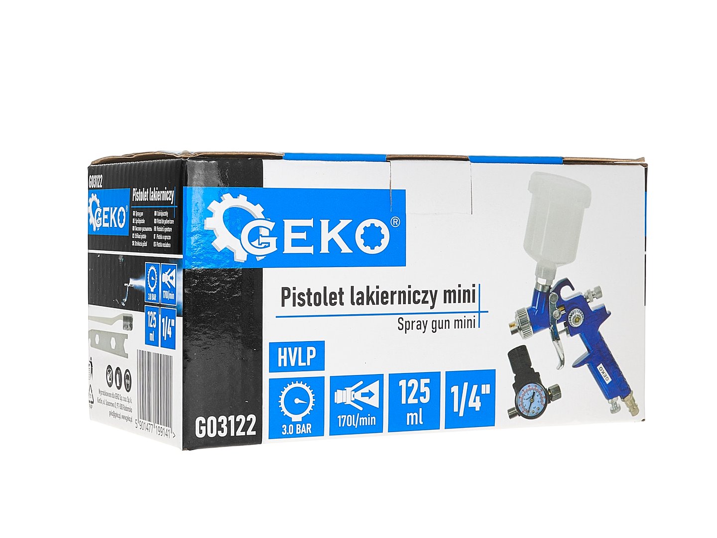 Pistola verniciatura a spruzzo HVLP con regolatore di pressione ,serbatoio 125 ml, ugello 0,8 mm