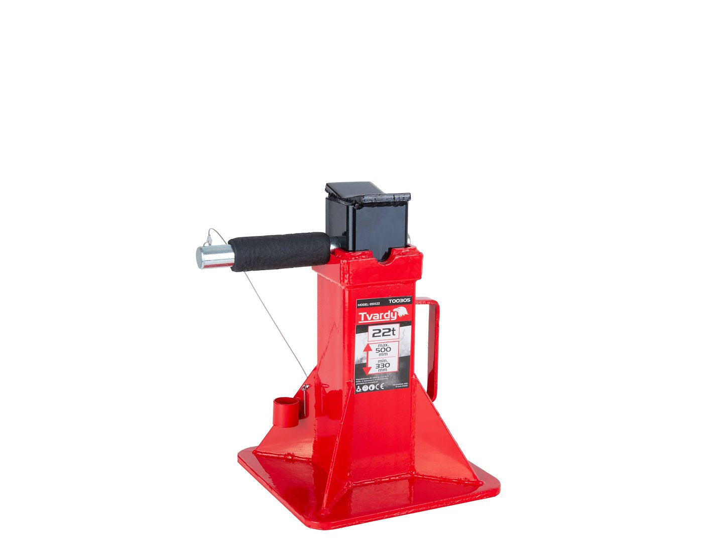 Base rinforzata in acciaio spesso per auto, portata 22 t, altezza regolabile 330–500 mm con blocco di sicurezza