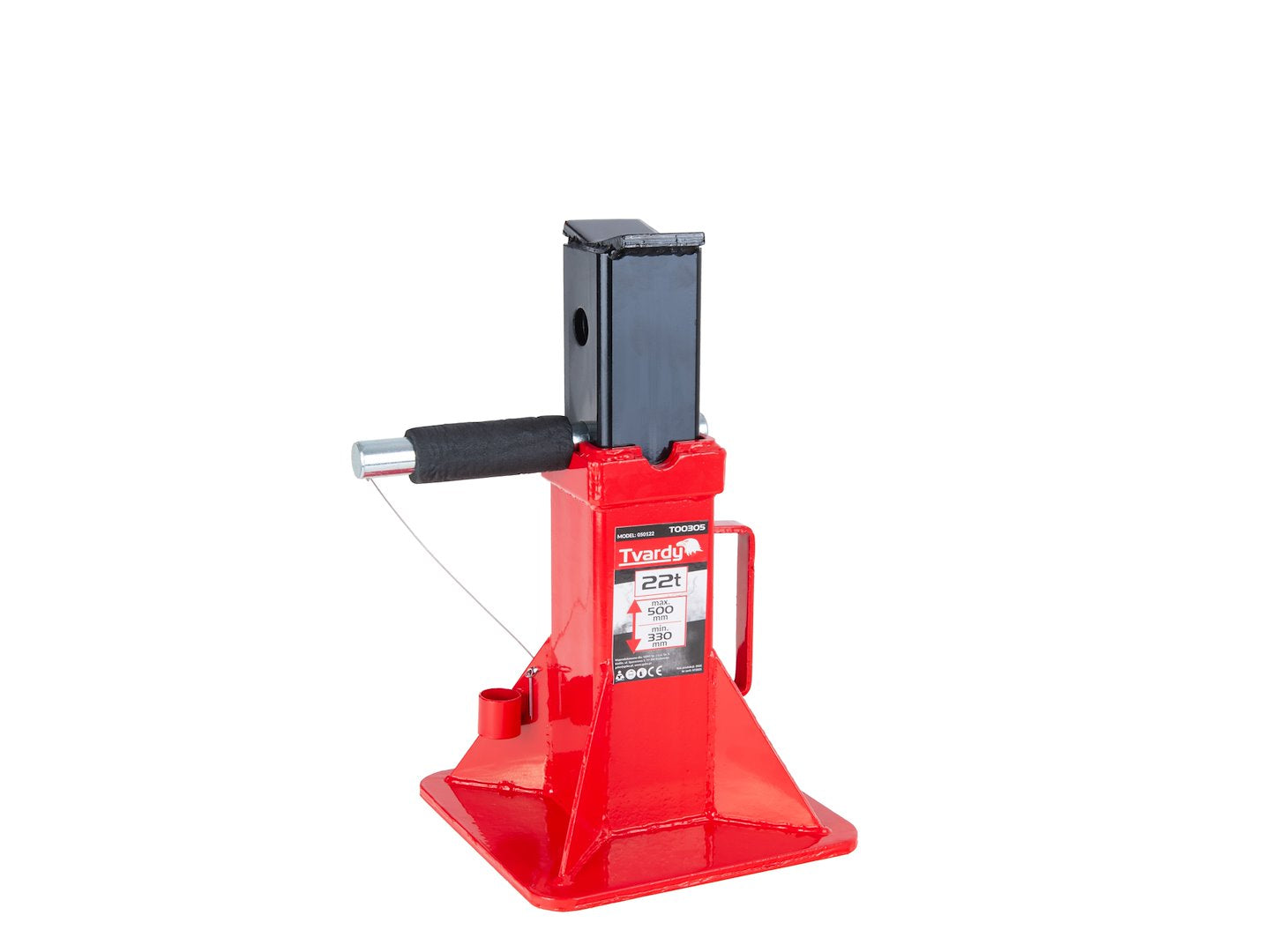 Base rinforzata in acciaio spesso per auto, portata 22 t, altezza regolabile 330–500 mm con blocco di sicurezza