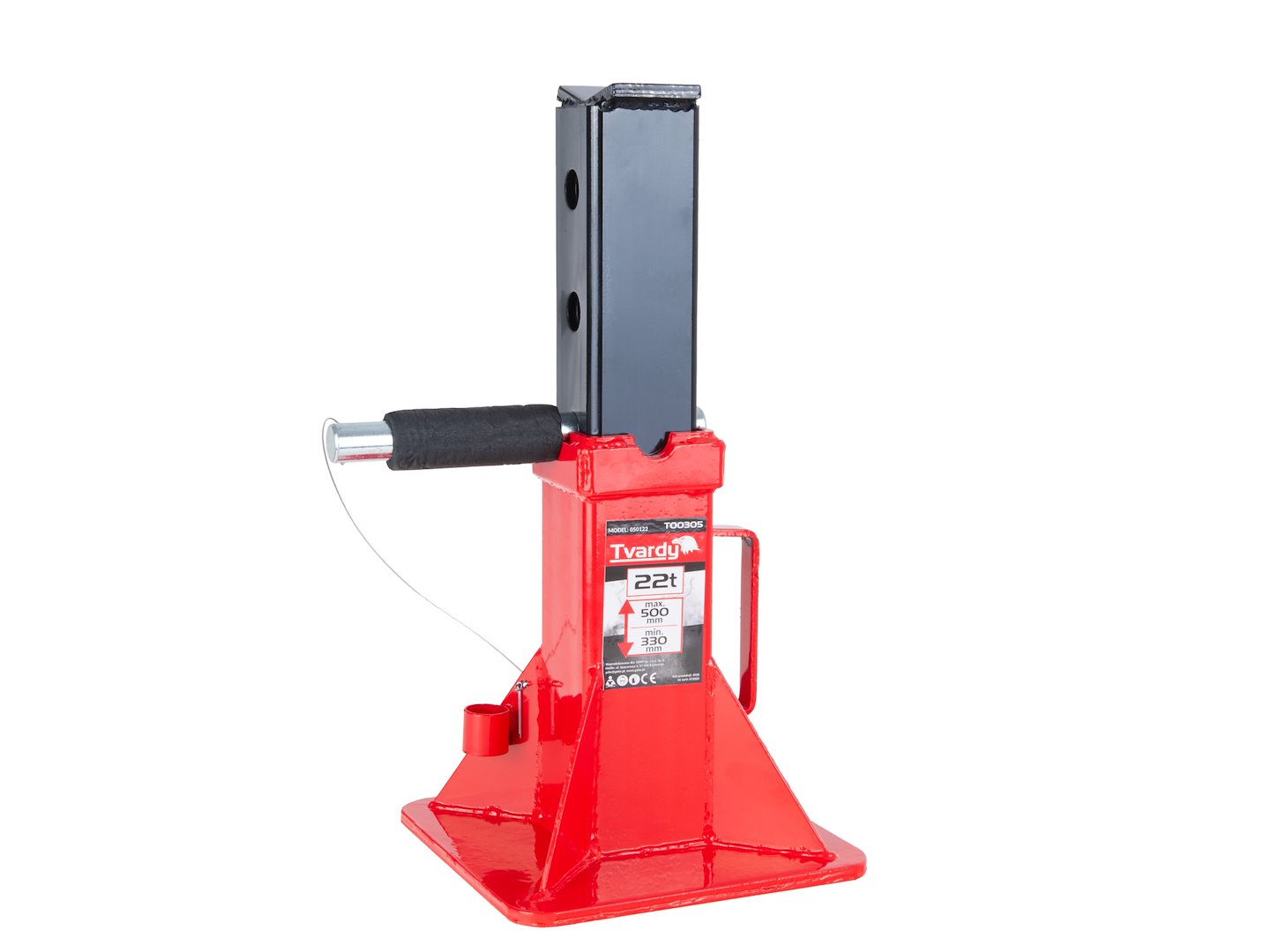 Base rinforzata in acciaio spesso per auto, portata 22 t, altezza regolabile 330–500 mm con blocco di sicurezza