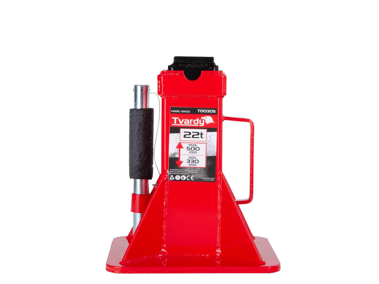 Base rinforzata in acciaio spesso per auto, portata 22 t, altezza regolabile 330–500 mm con blocco di sicurezza