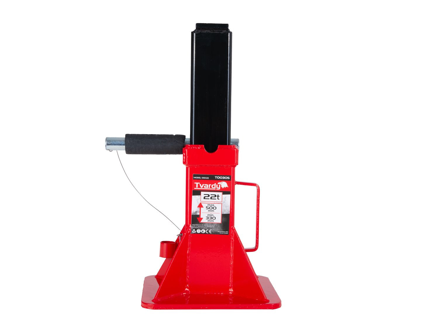 Base rinforzata in acciaio spesso per auto, portata 22 t, altezza regolabile 330–500 mm con blocco di sicurezza