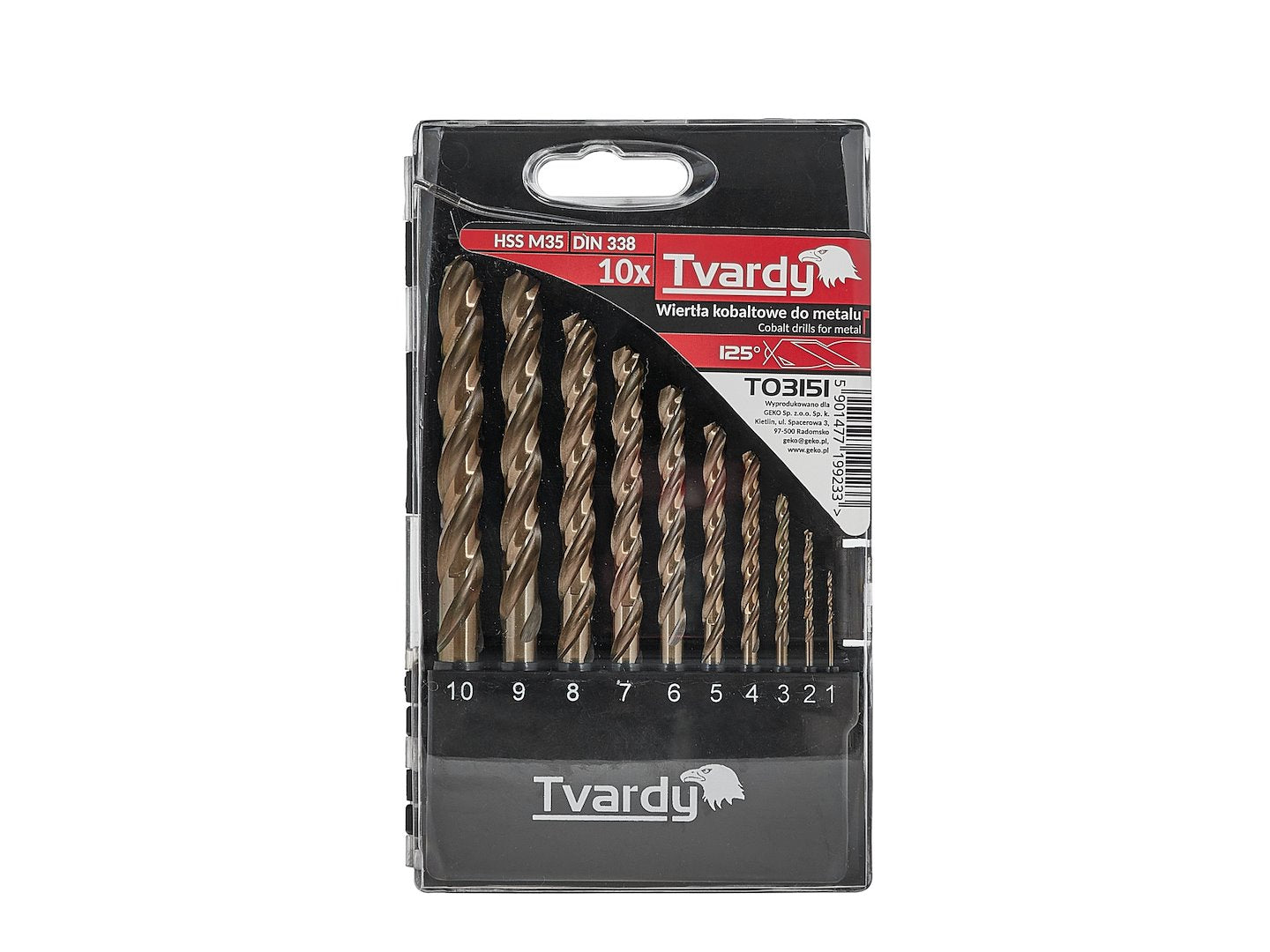 Punte trapano per forare metallo duro, set punte trapano professionali, cobalto HSS 1–10 mm 10 pezzi