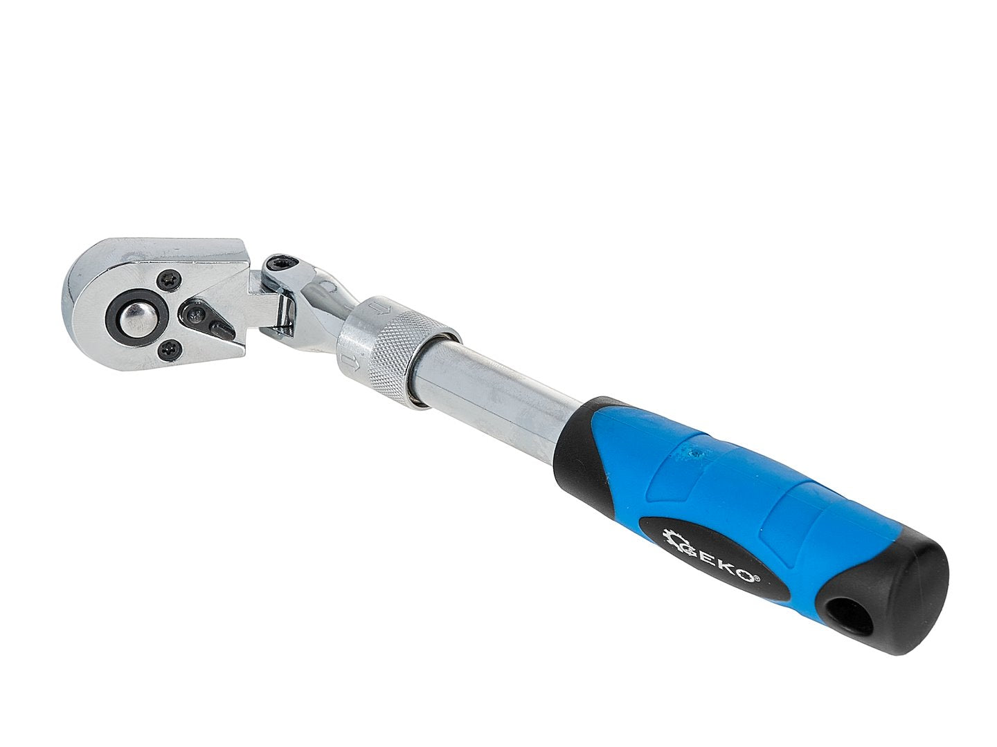 Cricchetto telescopico da 1/4" 210–278 mm, in acciaio Cr-V, chiave a cricco telescopica con 72 denti, testa snodata