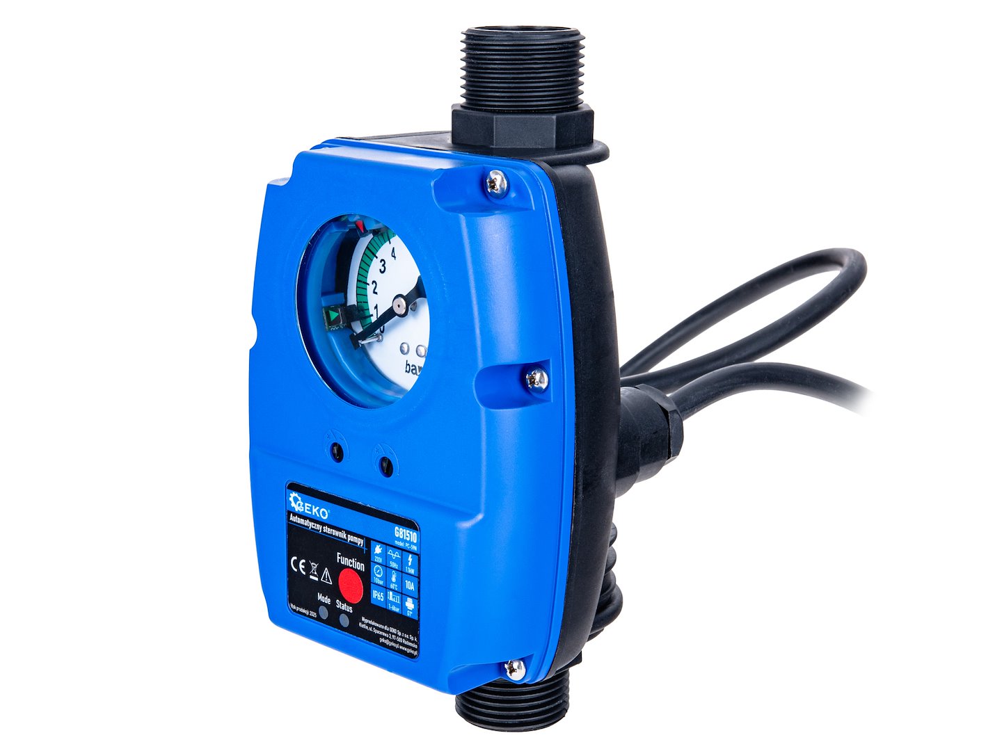 Interruttore di controllo automatico della pressione della pompa dell'acqua, regolatore elettronico della pressione regolabile, per pompa sommersa, pompa da giardino, compressori d'aria, 1.1 KW 10 bar